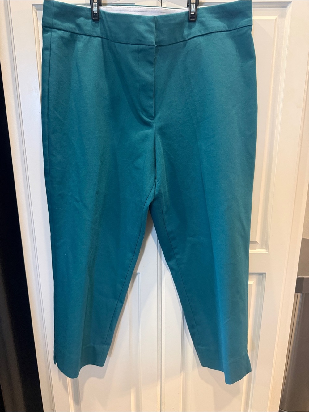 Michael Kors Teal Ankle-Length Cropped Pants